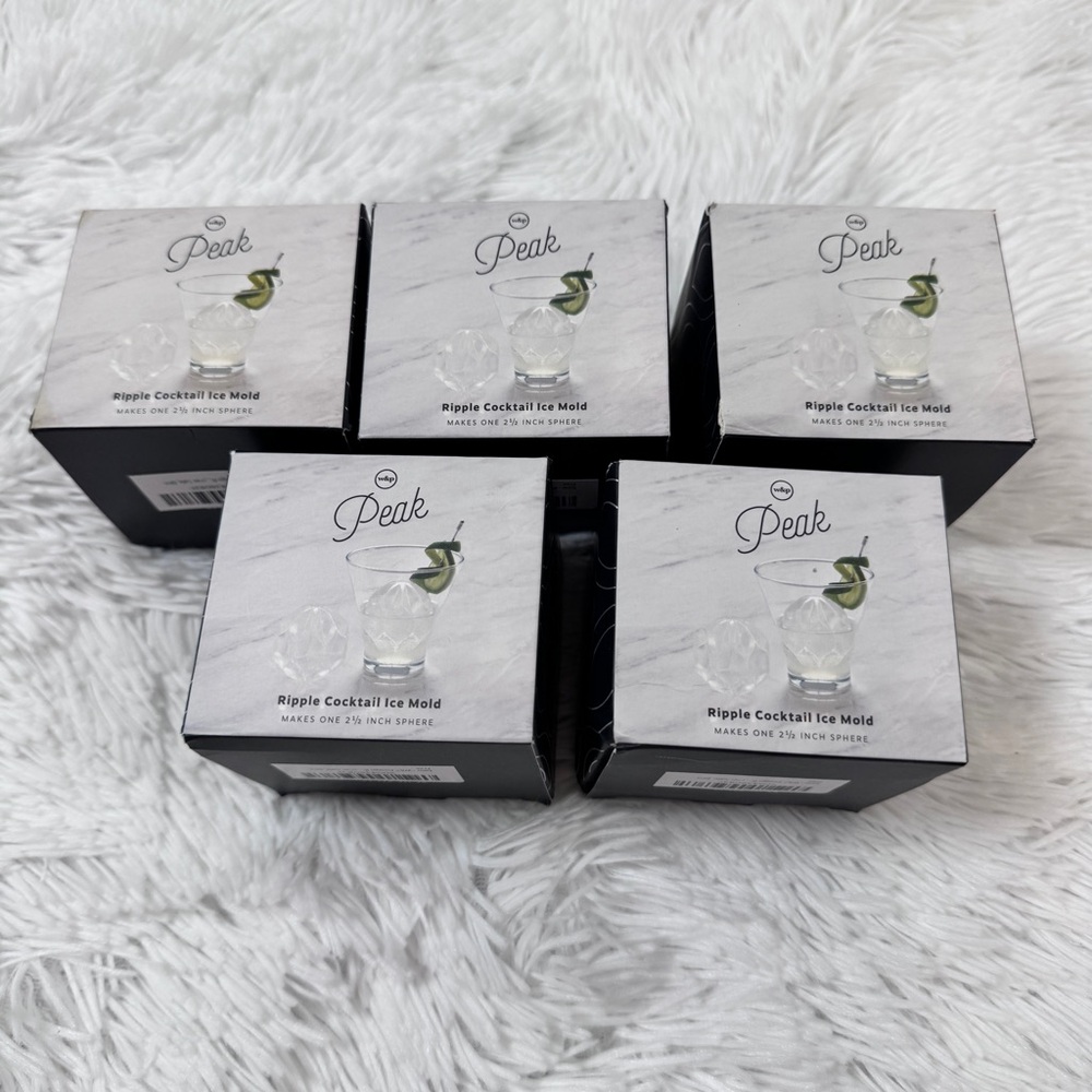 W&p set of 5 NWT Ripple‎ Cocktail ice mold in charcoal gray